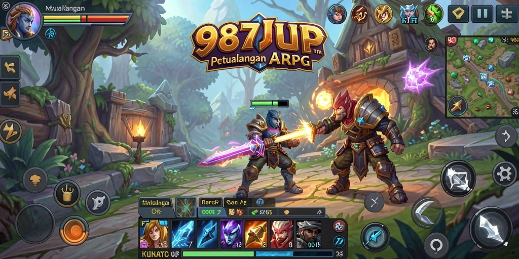 Tampilan gameplay ARPG yang menegangkan dalam 987UP.