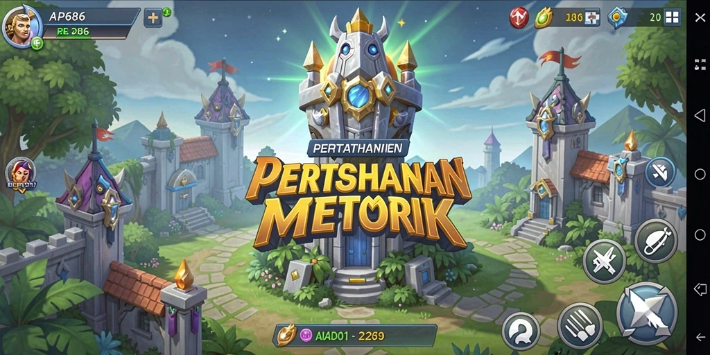 Tampilan gameplay menara dalam AP686 yang menegangkan.