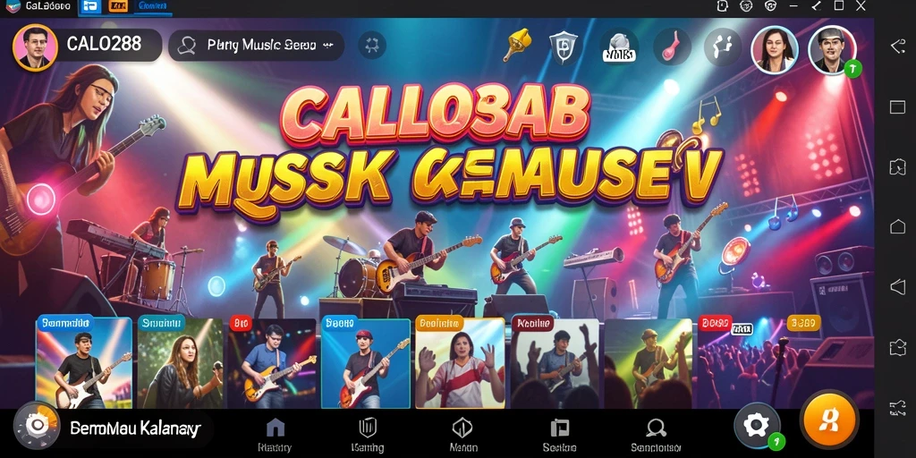 Tampilan gameplay seru dalam CALO288 dengan berbagai pilihan lagu.