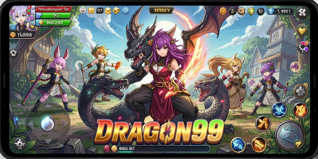 Tampilan screenshot DRAGON99 menampilkan seru dan epiknya gameplay Anime.
