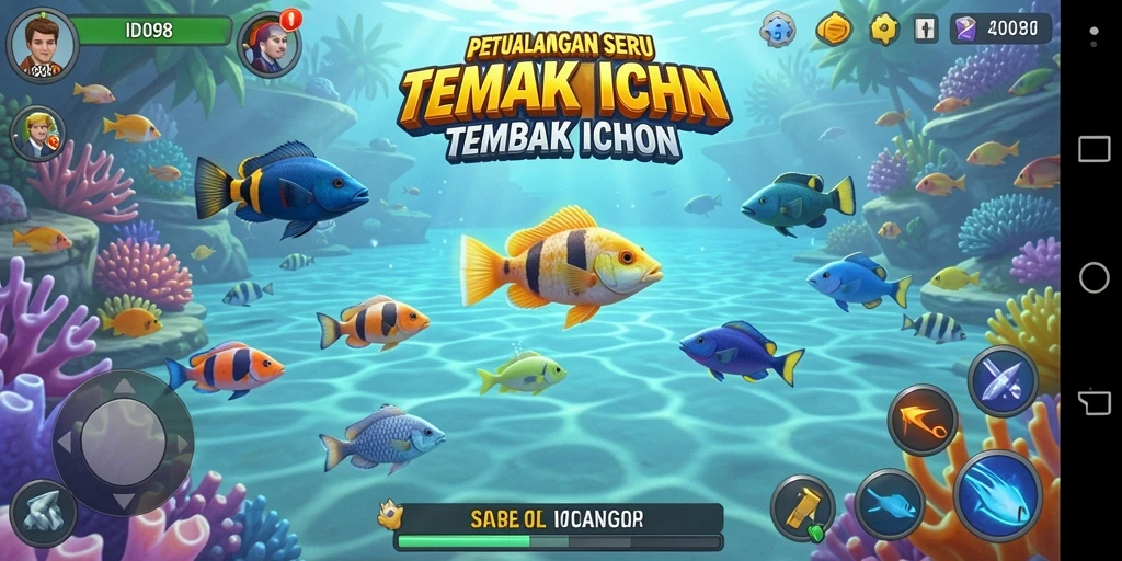 Screenshot gameplay Tembak Ikan ID098 menampilkan aksi menembak ikan yang seru.