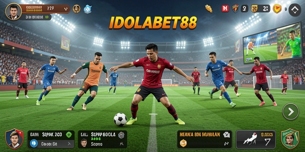 Screenshot gameplay <strong>IDOLABET88</strong> yang mendebarkan saat pertandingan sepak bola.