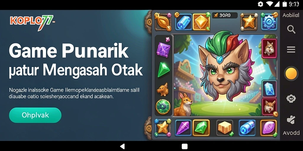 Tampilan gameplay seru dalam KOPLO77 dengan berbagai tantangan puzzle.
