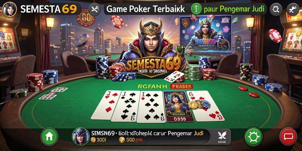 Tampilan gameplay Poker yang menantang di SEMESTA69.
