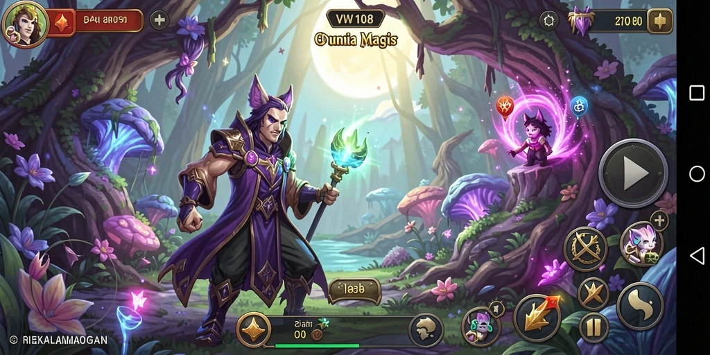 Tangkapan layar menunjukkan gameplay mendebarkan petualangan di dunia magis VW108.
