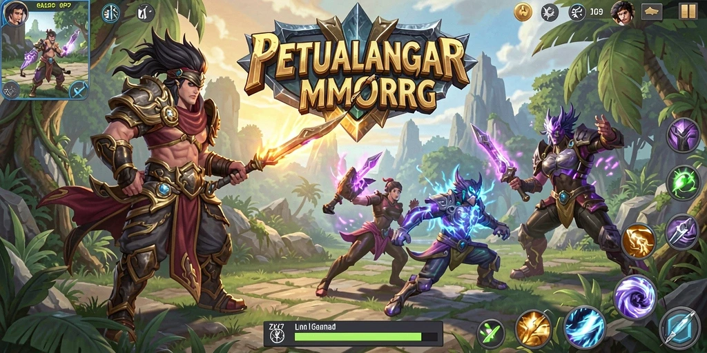 Gameplay menarik ZK7 di dunia MMORPG yang luas.
